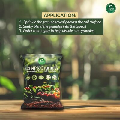 Trust Basket Organic NPK Fertilizer for Plants 1kg – Bio NPK 19 19 19 Fertilizer for Home Garden & Farming | Bio zyme Granules, Boosts Growth & Disease Resistance, Prevents Flower & Fruit Drop