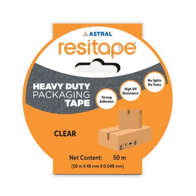 Astral Resitape BOPP Transparent Tape I High Strength Packaging tape I Excellent Grip & Adhesion I High Strength & Durability I Heavy Loads, DIY I 50 mtr. X 48 mm X 0.048 mm