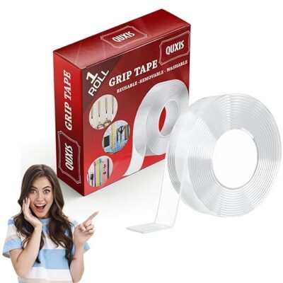Double Sided Tape with Heavy Duty Adhesive Silicone Tape,3Meter,2mm Removable and Washable Grip Mounting Tape, for Home Office Car Decoration, Fixing Carpets (Pack of 1)