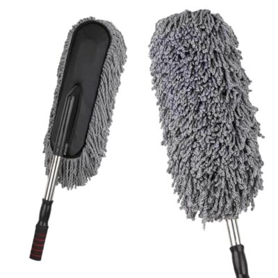 Supersoft Microfiber Car Cleaning Duster Brush with Telescopic Expandable Handle & Soft Grip – Washable, Reusable, Scratch-Free Brush for Car, Bike, Home & Office (Grey)