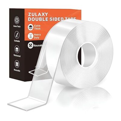 Zulaxy Double Sided Tape Heavy Duty for Wall, Strong Adhesive Transparent Nano Tape 3 Meter | Multipurpose Mounting Tape for Home, Office & Car Without Peeling Paint (Pack of 1)