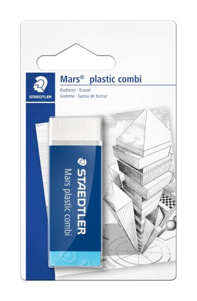 Staedtler Mars Plastic Combi Eraser For Drawing Ink And Pencil, Blue