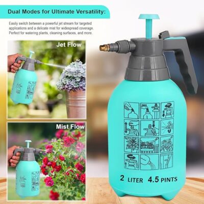 ORILEY 2 LTR Multipurpose Classic Sprayer Hand Powered Water Spray Bottle for Gardening Sanitizing Car & Bike Wash Home & Garden
