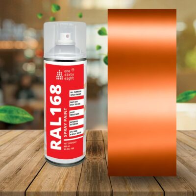 one sixty eight RAL 168 Multipurpose Color Paint Spray, RAL shade Spray Paint 400 ml (Copper)