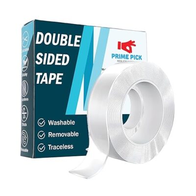 PRIME PICK Heavy Duty Double-Sided Silicone Tape 2MM – Multipurpose Nano Gel Grip, Washable, Removable, Anti-Slip, 3M Long x 3CM Wide, Heat-Resistant Adhesive for Home, Office, Car, Wall Mount