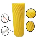 Tree Guard Net, Garden Fencing Net Virgin Plastic with 1 Cutter and 50 PVC Tags (Yellow, 4 ft x 5 ft)