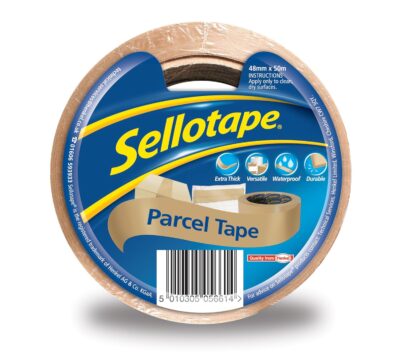 Sellotape Parcel Tape, Brown Tape for Packing, High-Strength Packaging Tape for Professional & Office Use, Packing Tape for Heavy Loads, DIY, 48mmx50m