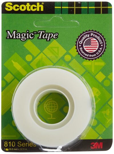 Scotch Magic Tape - The Original Matte-Finish Invisible Tape by 3M (1 Roll, Width 1.9cm Length 32.9m)