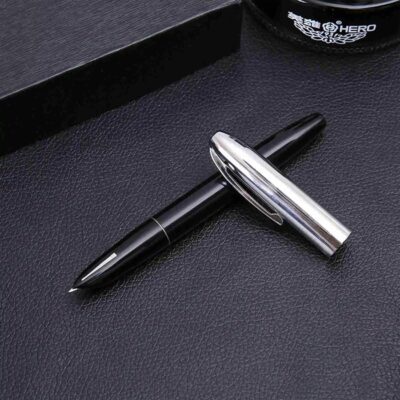 Hero Fountain Pen Original for Students with Refill Converter Pump 565 Aerometric Ink Pen Zero Ink Leakage Smooth Writing Expensive Black Fountain Pen for Men