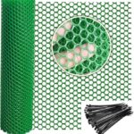 Garden Fence Outdoor - (3.3 X 5 Feet) Green UV Stabilized Plastic Net, PVC Nylon Mesh, 800 GSM Heavy Duty, Virgin HDPE Material, Anti-Bird & Plant Protection, Foldable & Durable