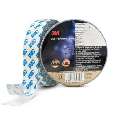 3M Fastbond Double Sided Adhesive Tape for Metals, Plastic, Glass, Wood, Water Resistant, Provides Excellent Adhesion (30mm X 20m, 1 Roll)