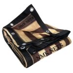 NMK NETS Shade Net 90% Heavy Duty 170 GSM with All Side Eylets for Garden Balcony Multipurpose (10 ft x 20 ft, Chocolate-Brown Color Strap)