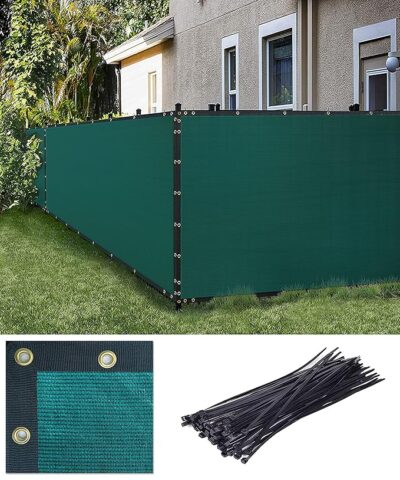 FREDDO-Privacy Screen Fence Heavy Duty Shade Net with Polyester Band, Brass Eyelets & Tie Cords (Olive Green Color, 1 mt X 4 mt)