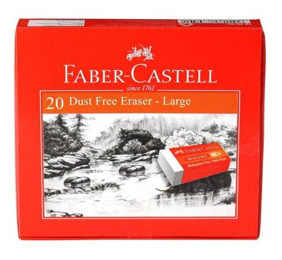 Faber-Castell Dust-Free Erasers - Large, Pack of 20 (White)