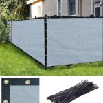 FREDDO-Privacy Screen Fence Heavy Duty Shade Net with Polyester Band, Brass Eyelets & Tie Cords (Grey Color, 5 ft 8 in X 50 ft)