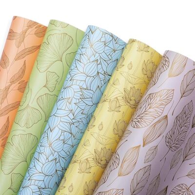 Pink Paper Co. Gift Wrapping Paper Sheets Size: 19x28 inches, with Name Stickers (Pack of 5, Assorted)