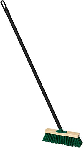 YORK Wooden Wide Broom with Hard & Durable bristles- Multipurpose Cleaning Brush with Long Handle-Effective for Bathroom, Outdoor Floor Cleaning-Wet and Dry (30 CM)
