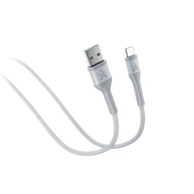 FINGERS Car Backseat-C9FL - Type-C Mobile Cable (9 feet long | Fast Charging up to 5.0 A Max | Fast Data Transfer) - Steel Grey