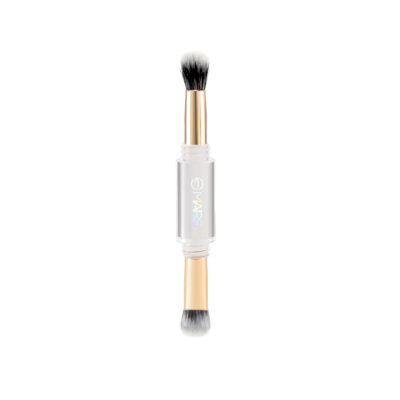 MARS 4 in 1 Travel Brush with Foundation Brush, Powder Brush, Eyeshadow Blending Brush & Flat Brush | Soft Bristles Makeup Brushes Set for Women