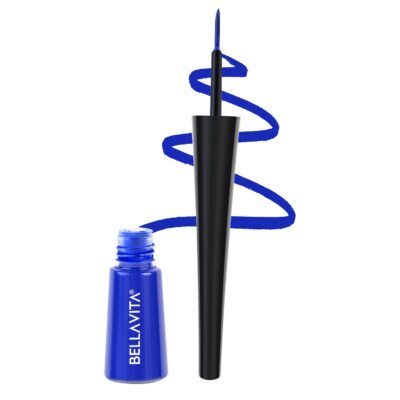 Bella Vita Organic Intense Drama Waterproof Eyeliner Crayon, Blue, Matte Finish, Smudge-Proof, Fast-Drying, Felt Tip Applicator, Enriched With Biotin, 3.5 Ml