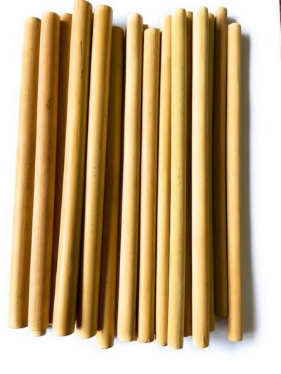 TUGS Premium Bamboo Straws Length 8 inch Pack of 10, 25, 50, 100 Natural Eco Friendly Biodegradable Drinking Straws with Straw Cleaning Brush -Reusable. (3-5) mm (25)