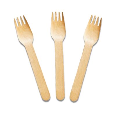 Ezee Wooden Disposable Dinner Fork 140 mm I Pack of 25
