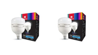 Havells 30w LED Emergency Bulb |Shatter Resistant| Cool Day White (6500K) | B22 LED Bulb Base | Inverter Bulb for home, 4 Hours battery back up| Li-ion Battery | Over charging Protection (Pack of 2)