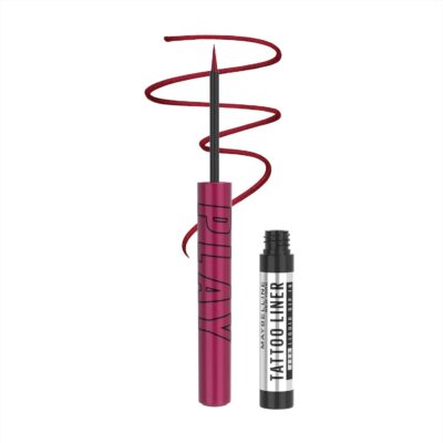 Maybelline New York Tattoo Play Metallic Burgundy Liquid Eyeliner - Longwear Waterproof Eyeliner - Metallic Finish, Blaze, 2.1ml