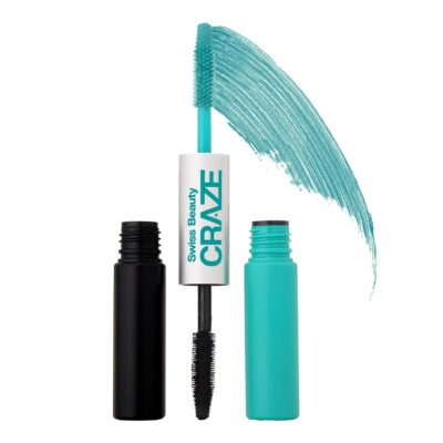 Swiss Beauty Craze It's Extraa Dual Non -Flaky Mascara | With Silicon Brush | Lengthening & Curling Non- smudging Mascara | Shade-Pink Addict, 10gm