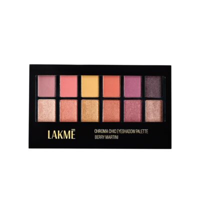 Lakmé Glitterati Chroma Chic Eye Shadow Palette, Highly Pigmented, Shimmery, Lightweight, Sundowner|| 12 g