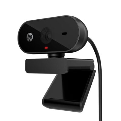 HP 320 FHD Webcam 1080 Full HD 30fps - Plug and Play Setup, Wide-Angle View for Video Calling on Skype, Zoom, Microsoft Teams and Other Apps/ 1 Year Warranty (53X26AA),Black