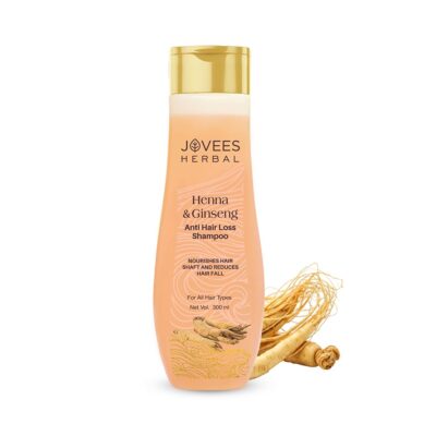 Jovees Herbal Henna & Ginseng Anti Hair Fall Shampoo | Controls Hair Fall & Promotes Hair Growth | Enriched With Henna, Ginseng & Amla Extract | Suitable for All Hair Types | Men & Women - 300ml