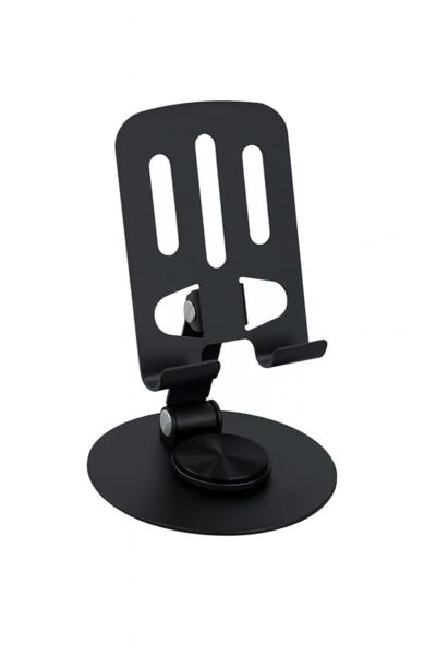 BLDM 360 Degree Rotation Premium Metal Mobile Holder for Desktop and Tables | Adjustable Height and Angle | Compatible with All Smartphones and Tablets 4-10"'| Anti Slip Base | Anti Slip Bracket