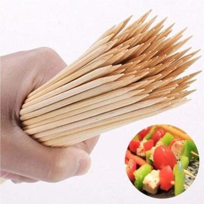 [Pack of 240 Sticks, 8 inch, 2mm] Barbeque Skewers Sticks | Bamboo BBQ Skewer Sticks | Perfect for Grilling, Roasting & Party Treats | Ideal for Parties & Camping