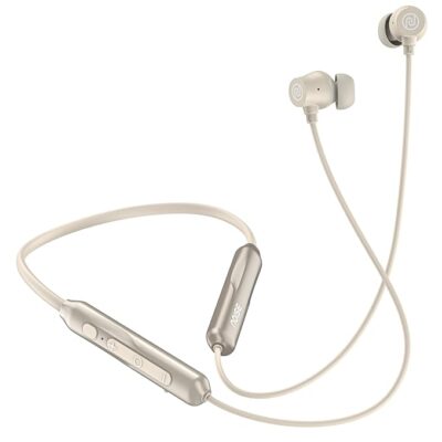 Noise Airwave Pro Bluetooth in Ear Neckband with Up to 32 dB ANC, 60H of Playtime, Dual Device Pairing, 3 Mic ENC for Calling, Low Latency (Upto 40ms), 13mm Driver (Metallic Beige)