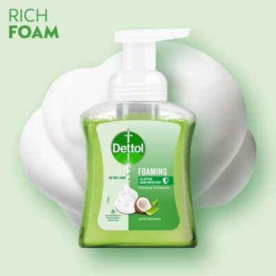 Dettol Foaming Handwash Pump - Aloe Coconut, 250ml | Rich Foam | Moisturizing Hand Wash | Soft on Hands