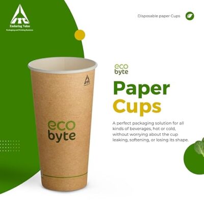 ITC Leak-Proof Paper Cups - 450 ml, Pack of 50 | Disposable Spill-Proof Cups for Hot, Cold Beverages | ITC Packaging Party Paper Cups for Events, Office Use