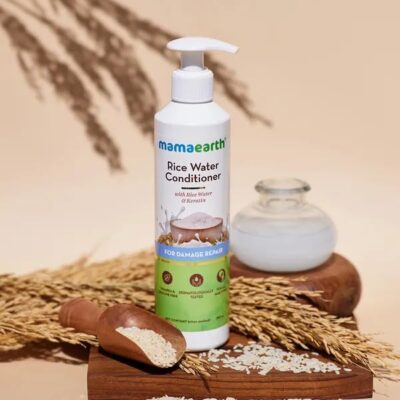 Mamaearth Rice Water Conditioner with Rice Water and Keratin for Damaged, Dry and Frizzy Hair - 250 ml | Reduces Split Ends | Prevents Hair Breakage