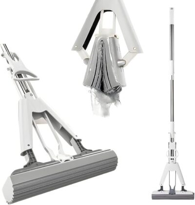 PVA Sponge Mop - Stainless Steel Butterfly Mop for Efficient Floor Cleaning - Durable Stick Ideal for Floor, Bathroom, Window Cleaning