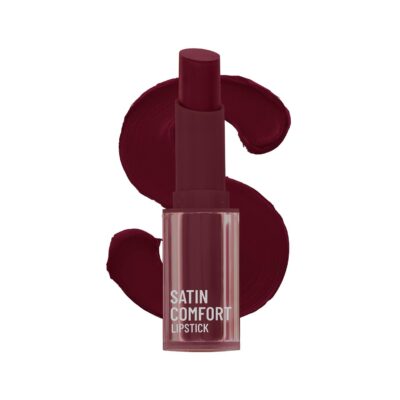 Swiss Beauty Satin Comfort Lipstick | Ultra-Hydrating | Highly Pigmented | Smooth Glide | Satin Matte Finish | One-Swipe Application | Shade- 20 Night Wine, 3gm