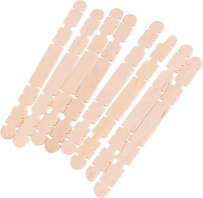 53ARTS 50PCS Ice Cream Paddle Spoon DIY ice Cream Sticks Popsicle Craft Sticks Ice Sticks Wooden ice Cream Sticks Wax applicator Sticks DIY Wood Preschool Modeling Bamboo