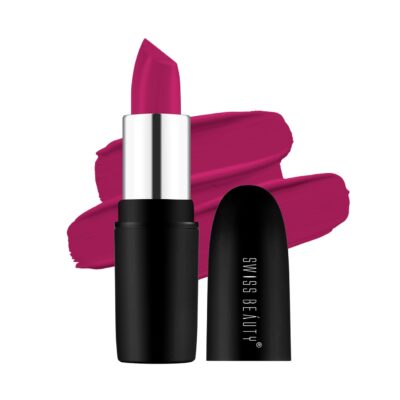 Swiss Beauty Pure Matte Creamy Lipstick | Non-drying, Highly pigmented Lipstick | Shade- Fuchsia Pink, 3.8gm|