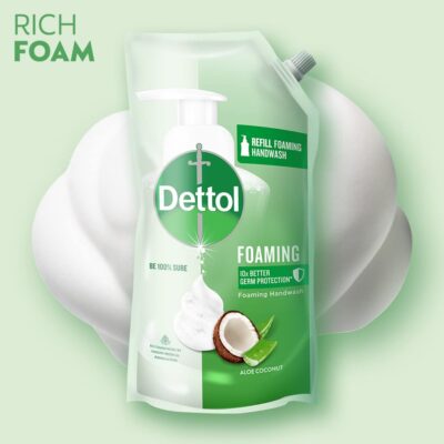 Dettol Foaming Handwash Refill - Aloe Coconut, 700ml | Rich Foam | Moisturizing Hand Wash | Soft on Hands