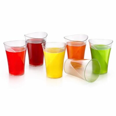 Unbreakable Plastic Drinking Glass Set of 6 | Transparent Reusable Beverage Glasses for Water, Juice, Soda, Milkshake, Beer & Wine | Stylish Glassware for Home, Restaurant & Party Use