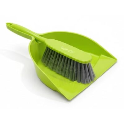 Solitude Dustpan with Multi-Purpose Dusting Brush, Dustpan and Brush Set for Cleaning Combo Portable & Easy to Store
