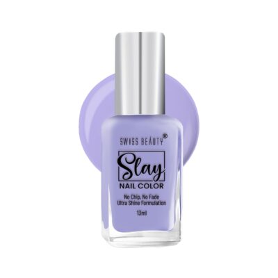 Swiss Beauty Slay Nail Color | Glossy Finish, Long Lasting Nail Paint| Chip resistant, Quick drying Nail Polish | Shade- Lavender Tender, 13ML