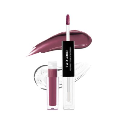 Bella Vita Two Good Liquid Lipstick & Gloss Duo | 2-in-1 Matte & Glossy Finish | Long-Lasting, Smudge-Proof | Enriched with Jojoba Oil & Vitamin E | BellamoodTech™ | Clean Beauty | Two Chill | 4ml (Two Chill)