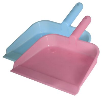 Kuber Industries Round 10" Plastic Dustpan, Pack of 2 (Pink & Blue)