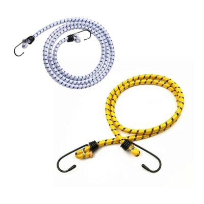High Strength Elastic Rope with Hooks - Pack of 2 | Stretchable Rope for Luggage Tie-Down, Clothes Drying Extends Up to 8 Feet