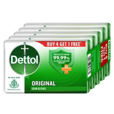 Dettol Original Germ Protection Bathing Soap Bar (625gm) | Kills 99.99% germs, 125gm , Pack of 5